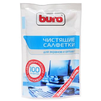  Салфетки Buro BU-Zscreen для экранов мягкая упаковка 100шт влажных 