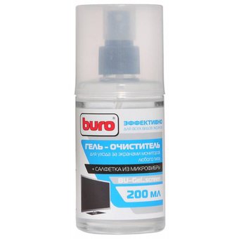  Чистящий набор (салфетки + гель) Buro BU-Gel_screen для экранов и оптики 200мл 