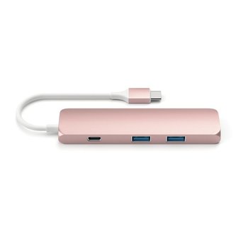  USB адаптер Satechi Slim Aluminum Type-C Multi-Port Adapter with Type-C Charging Port роз 
