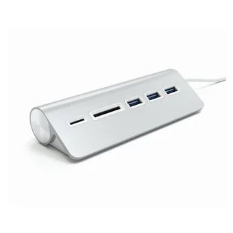  USB-HUB и кардридер Satechi Aluminum USB 30 Hub & Card Reader серебряный 