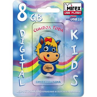  USB-флешка Mirex 8GB Horse, USB 2.0, Синий (13600-KIDBHS08) 