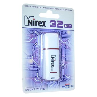  USB-флешка Mirex 13600-FMUKWH32 32GB Knight, USB 2.0, Белый 