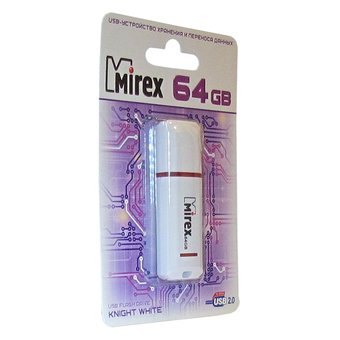  USB-флешка Mirex 13600-FMUKWH64 64GB Knight, USB 2.0, Белый 
