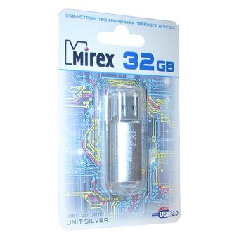  USB-флешка Mirex 13600-FMUUSI32 32GB Unit, USB 2.0, Серебро 