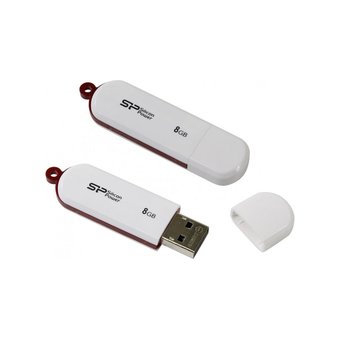  USB-флешка Silicon Power 8Gb LuxMini 320, USB 2.0, Белый (SP008GBUF2320V1W) 