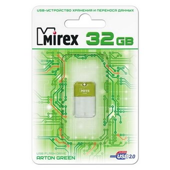  USB-флешка Mirex 13600-FMUAGR32 32GB Arton, USB 2.0, Зеленый 