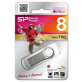  USB-флешка Silicon Power 8Gb Jewel J80, USB 3.0, Металлич.корпус (SP008GBUF3J80V1T) 