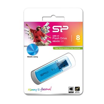  USB-флешка Silicon Power 8Gb Helios 101, USB 2.0, Синий (SP008GBUF2101V1B) 