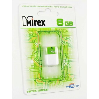  USB-флешка Mirex 8GB Arton, USB 2.0, Зеленый (13600-FMUAGR08) 