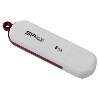  USB-флешка Silicon Power 8Gb LuxMini 320, USB 2.0, Белый (SP008GBUF2320V1W) 