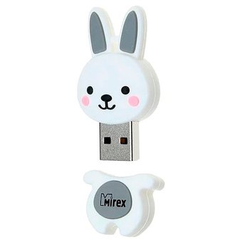  USB-флешка Mirex 8GB Rabbit, USB 2.0, Серый (13600-KIDRBG08) 