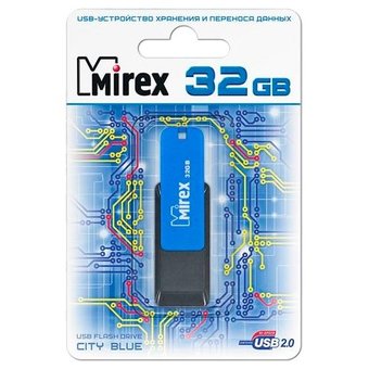  USB-флешка Mirex 13600-FMUCIB32 32GB City, USB 2.0, Синий 