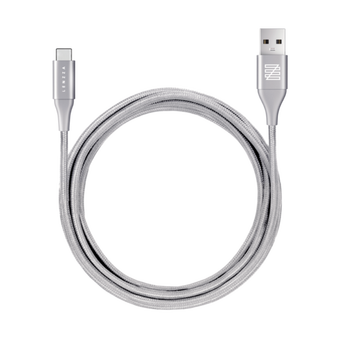  Кевларовый кабель LENZZA Nylon Braided Type-C to USB 2м серебряный 