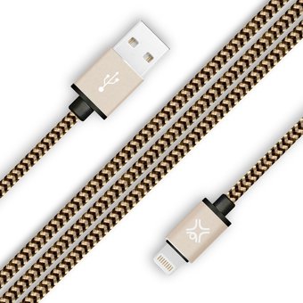  Дата-кабель XtremeMac Premium Lightning to USB Оплетка из нейлона 2м золотой 