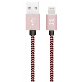  Дата-кабель XtremeMac Premium Lightning to USB Оплетка из нейлона 2м розовое золото 