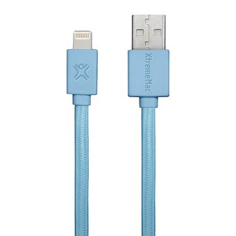  Дата-кабель XtremeMac Lightning to USB Flat 1,2м синий 