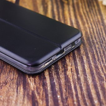  Чехол-книга для Xiaomi Redmi Note 9 Pro (2020) /отдел под пластик.карту,силикон/ чёрный 