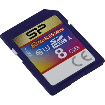 Карта памяти Silicon Power SD 8GB Elite SDHC Class 10 UHS-I (SP008GBSDHAU1V10) 