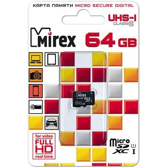  Карта памяти Mirex 13612-MC10SD64 microSD 64GB microSDXC Class 10 UHS-I 