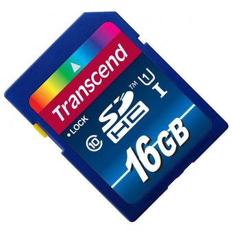  Карта памяти Transcend TS16GSDU1 SDHC Premium, 16GB UHS-I Class 10 U1 