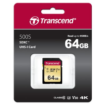  Карта памяти Transcend TS64GSDC500S 64GB UHS-I U3 SD card 