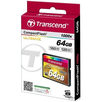  Карта памяти Transcend TS64GCF1000 CF 64GB, 1000X 