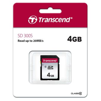  Карта памяти Transcend TS4GSDC300S SDHC 300S, 4GB UHS-I Class U1 