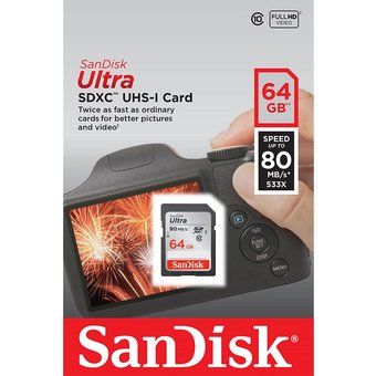  Карта памяти SanDisk SDSDUNR-064G-GN6IN SD 64GB SDXC Class 10 UHS-I U1 Ultra 100MB/s 