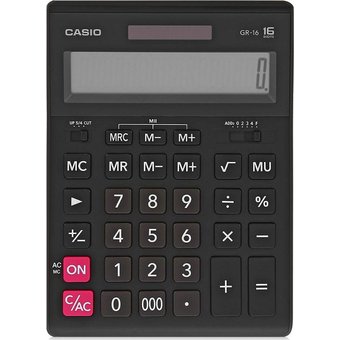  Калькулятор настольный Casio GR-16 черный 