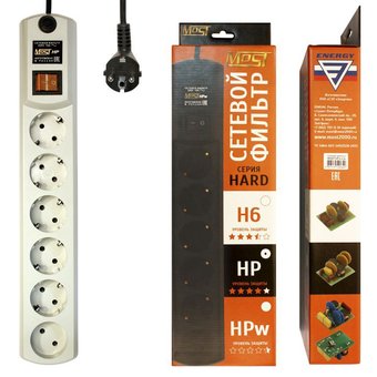  Сетевой фильтр Most HP 2м (6 розеток) белый 