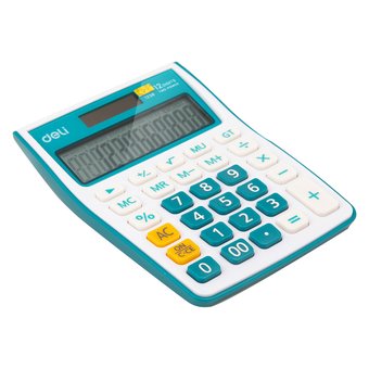  Калькулятор настольный Deli E1238/Blue синий 