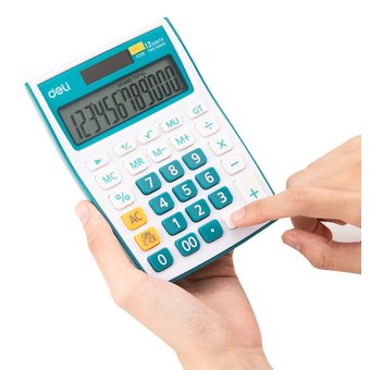  Калькулятор настольный Deli E1238/Blue синий 