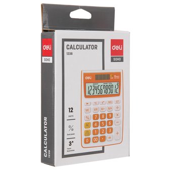  Калькулятор настольный Deli E1238/GRN зеленый 