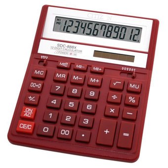  Калькулятор бухгалтерский Citizen SDC-888XRD красный 