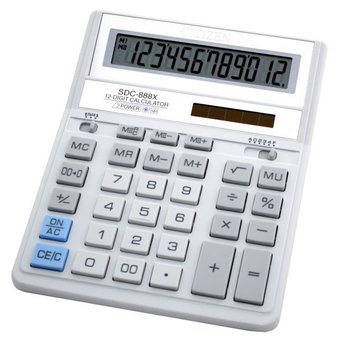  Калькулятор бухгалтерский Citizen SDC-888XWH белый 