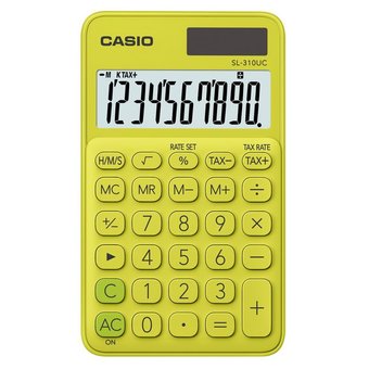  Калькулятор карманный Casio SL-310UC-YG-S-EC желтый/зеленый 