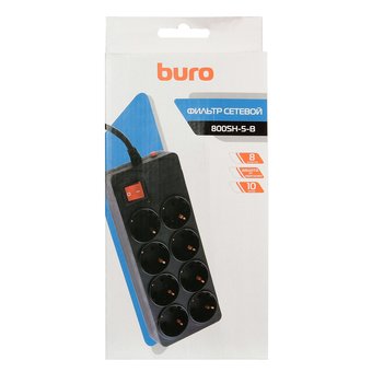  Сетевой фильтр Buro 800SH-5-B 5м (8 розеток) черный 