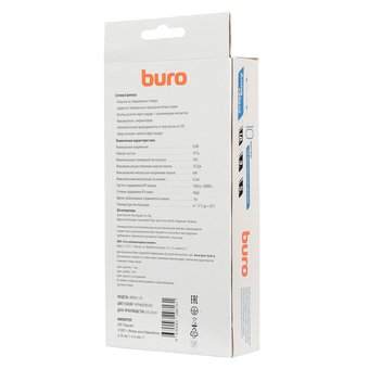  Сетевой фильтр Buro 800SH-3-B 3м (8 розеток) черный 