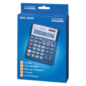  Калькулятор бухгалтерский Citizen SDC-395 N черный 