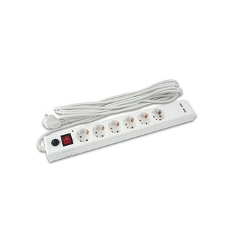  Сетевой фильтр Buro BU-SP5_USB_2A-W 5м (6 розеток) белый 