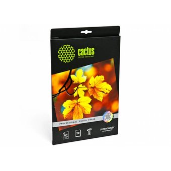  Фотобумага Cactus Prof CS-HGA426020 A4/260г/м2/20л/белый глянцевое для струйной печати 