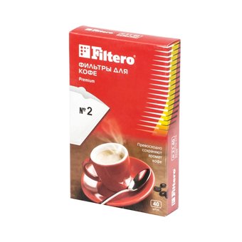  Фильтры для кофе для кофеварок капельного типа Filtero 2 белый (40шт) 