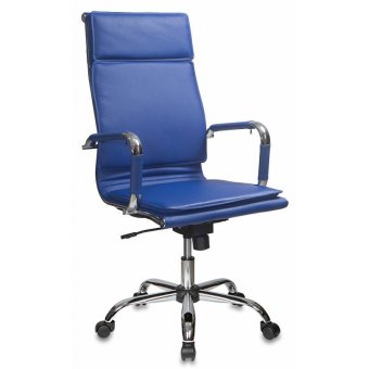  Кресло руководителя Бюрократ CH-993/blue синий искусственная кожа крестовина хром 