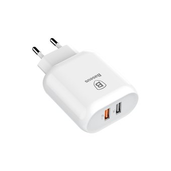  СЗУ Baseus Bojure Series Dual-USB quick charge charger for EU 18W, white 