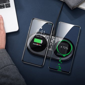  Беспроводное ЗУ Baseus Simple 2in1 Wireless Charger Turbo Edition 24W (with 12V Charge) (EU) Black 