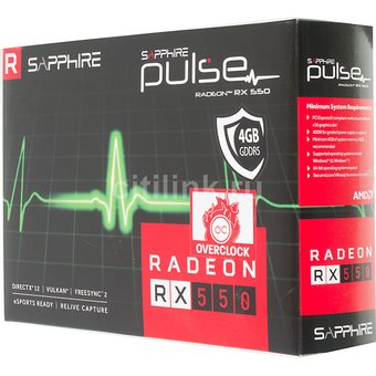  Видеокарта AMD Radeon RX 550 Sapphire Pulse PCI-E 4096Mb (11268-01-20G) 