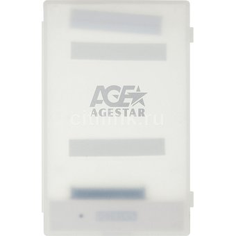  Внешний корпус для HDD/SSD AgeStar 3UBCP1-6G Sata пластик белый 2.5" 