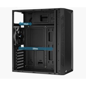  Корпус AeroCool Split Black, ATX, mATX, Mini-ITX, Midi-Tower, без БП, с окном, подсветка, 2xUSB 2.0, USB 3.0, Audio 