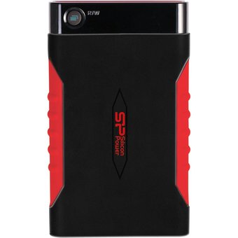  Внешний HDD 1.0TB USB3.0 Silicon Power Armor A15, ударопрочный, чёрный/красный (SP010TBPHDA15S3L) 