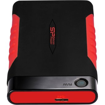  Внешний HDD 1.0TB USB3.0 Silicon Power Armor A15, ударопрочный, чёрный/красный (SP010TBPHDA15S3L) 